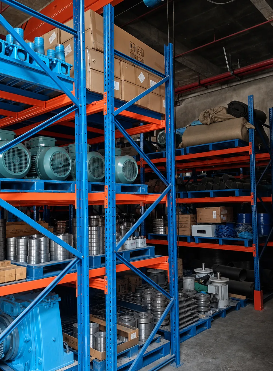 Organized shot blasting spare parts inventory in Xindong warehouse